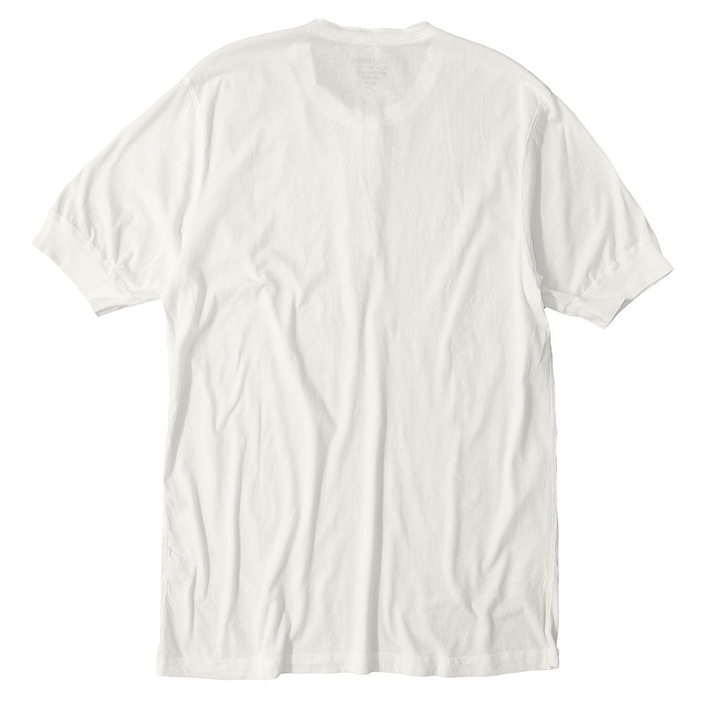 Short Sleeve Banded Henley - Cotton - Optic White