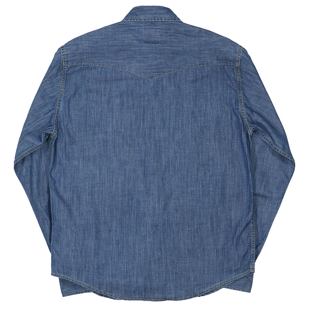 Long Sleeve 2-Pocket Western Shirt 6.5 oz. Chambray  - Medium Vintage