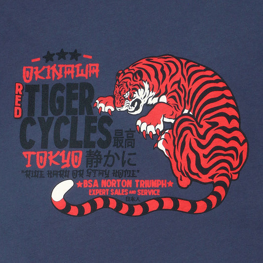 "RED RACING" Short Sleeve Mens Crew Neck Tee - Dark Slate Blue
