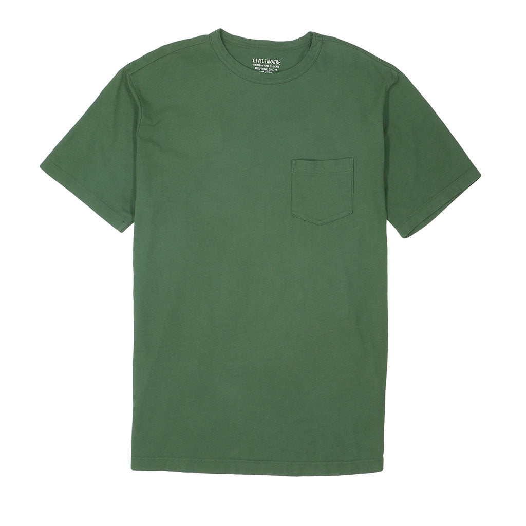 Crew Neck Short Sleeve 1 Pocket Tee - Bottle Green