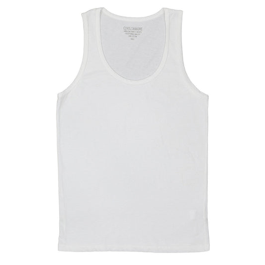 "Peace Store" Cotton Tank Top - White