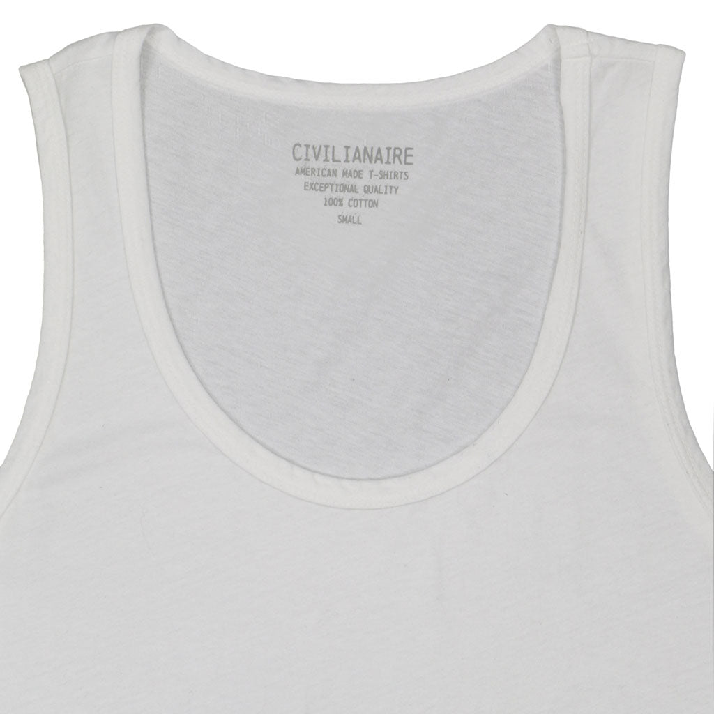 "Peace Store" Cotton Tank Top  - White