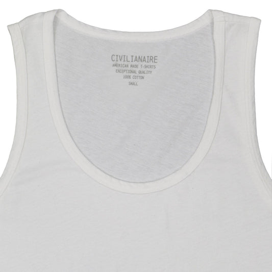 "Peace Store" Cotton Tank Top - White