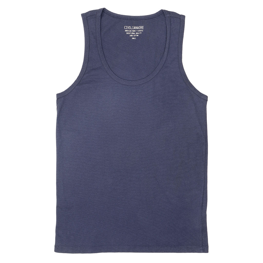 "Peace Store" Cotton Tank Top  - Dark Slate Blue