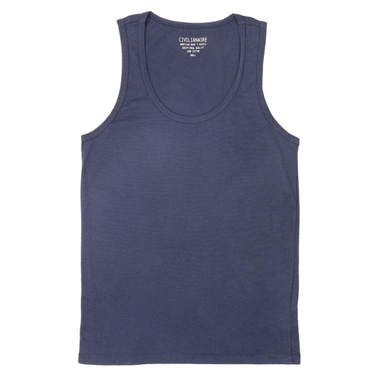 "Peace Store" Cotton Tank Top - Dark Slate Blue