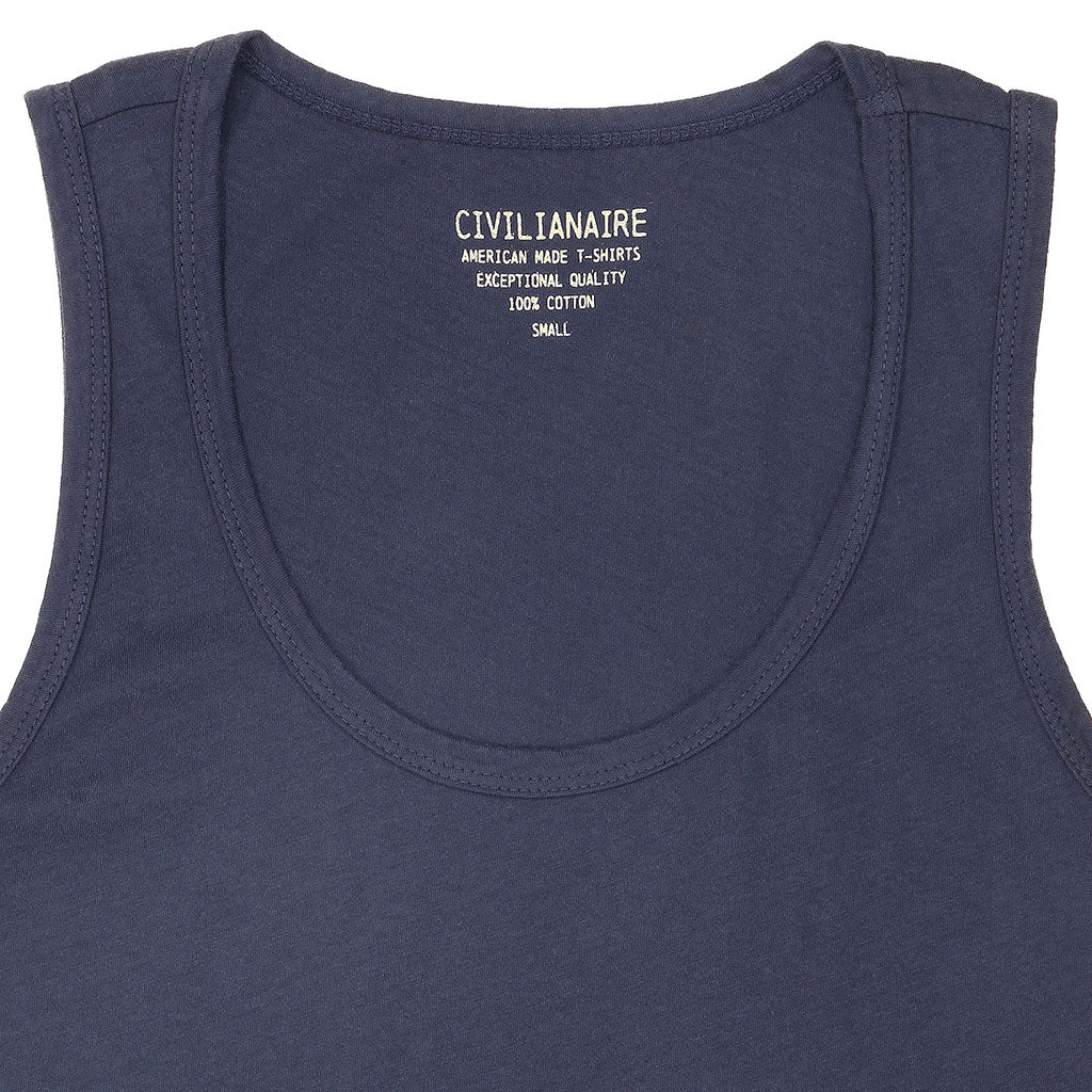 "Peace Store" Cotton Tank Top  - Dark Slate Blue
