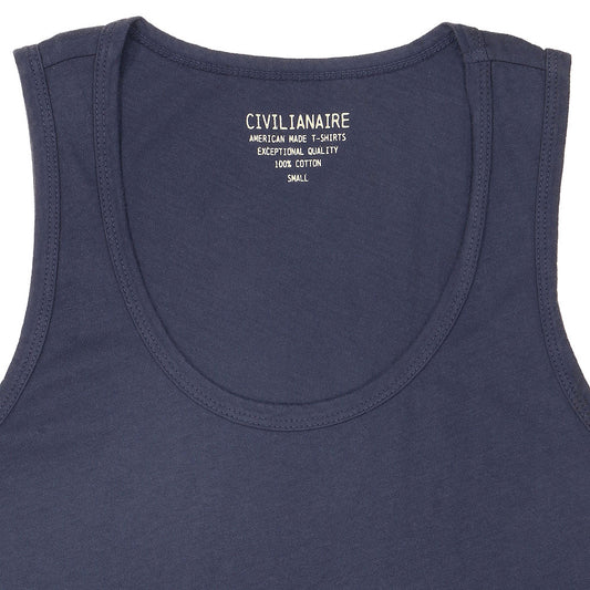"Peace Store" Cotton Tank Top - Dark Slate Blue