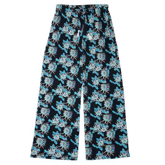 TROPICALI Womens Hawaiian Pants - Old Blue Flower
