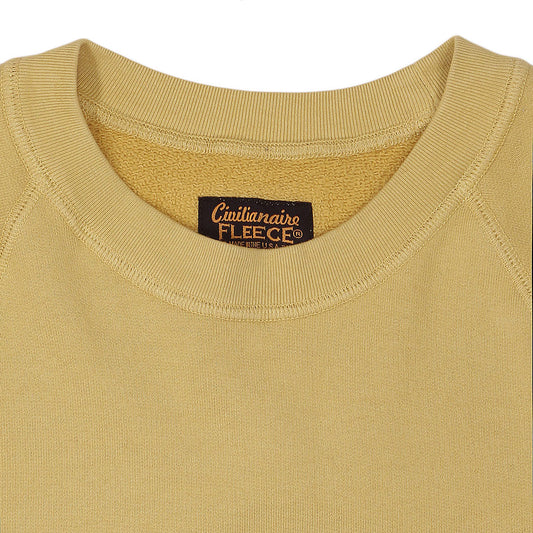 Long Sleeve Cropped Raglan Crewneck Fleece Sweatshirt - Dijon