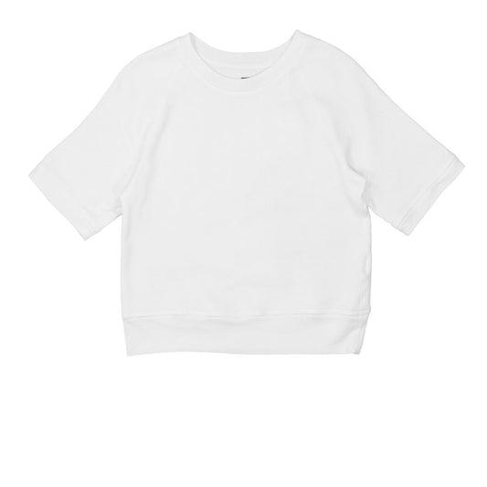 Short Sleeve Raglan Triblend Crewneck - White