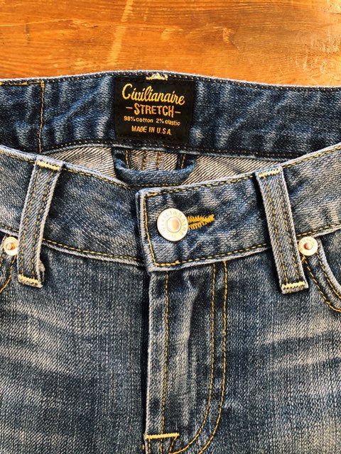11 oz Gold Selvage Denim Super Slim Stretch Jean 9.5 F-Rise  - INDIGO VINTAGE GB WASH