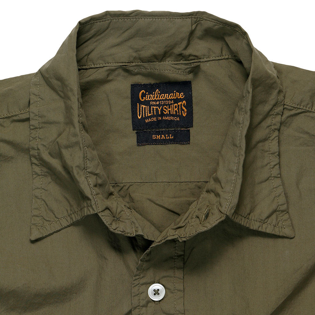 Long Sleeve 2 Pocket Notch Flap Shirt Poplin - Camouflage Green