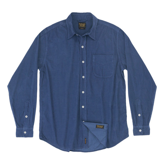 Long Sleeve Single Pocket Shirt 28-Wale Light Weight Corduroy - Sea Blue