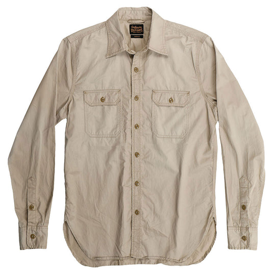 Long Sleeve 2 Pocket Notch Flap Shirt Light Twill - Khaki