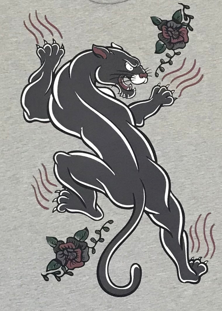 "Panther" Tee - Slub Heather Grey