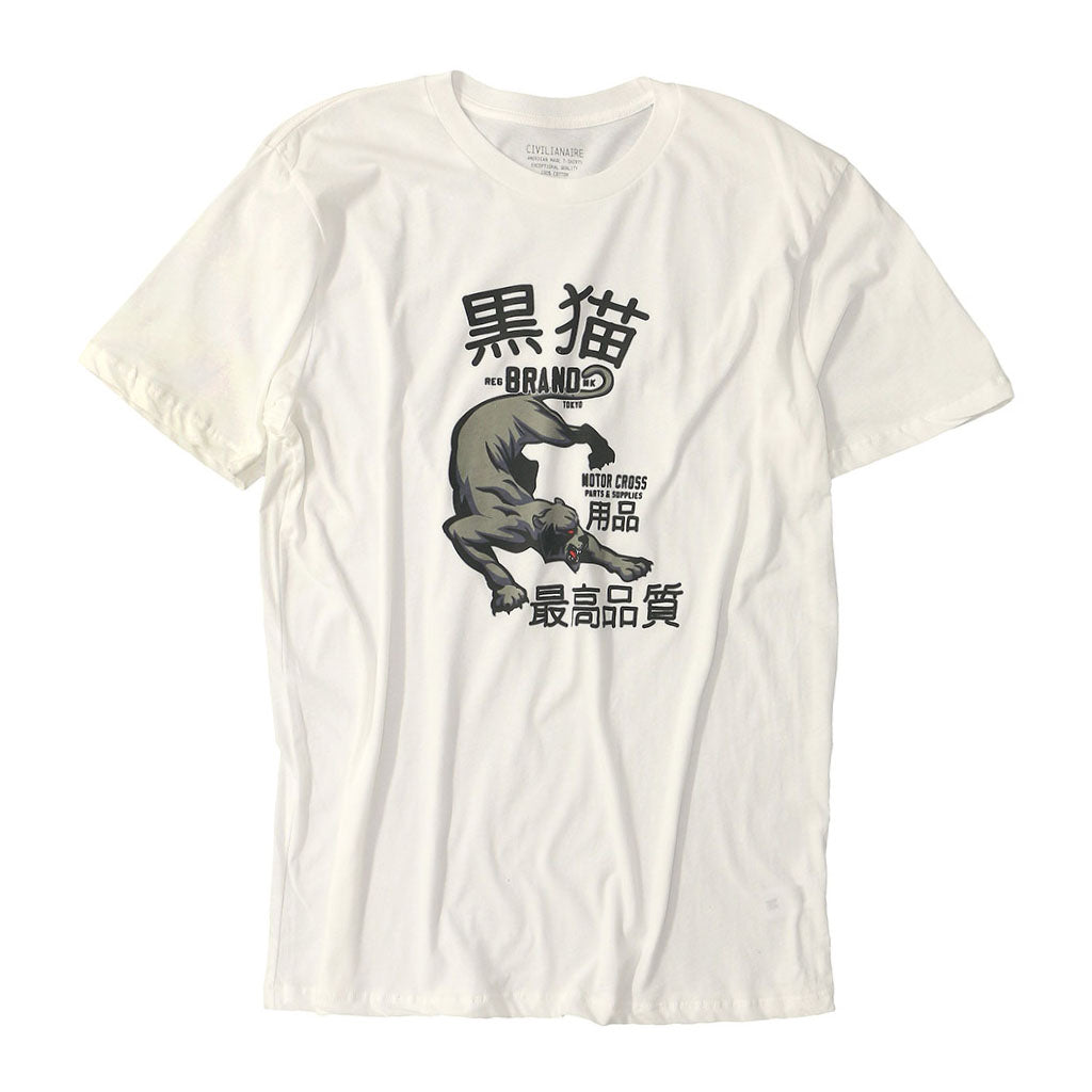 "Moto Cross Panther" TEE - Vintage White #1052
