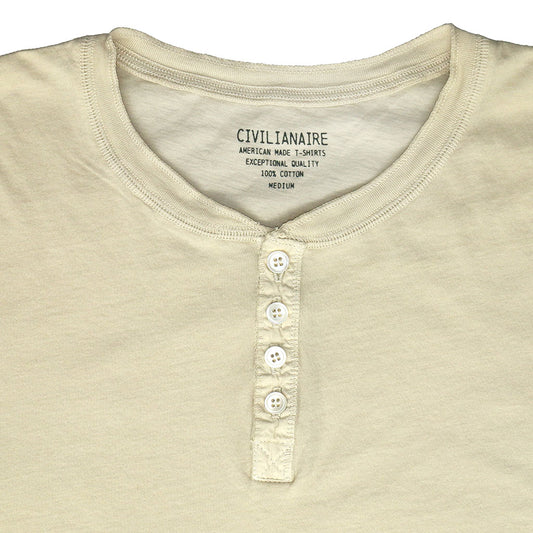 Long Sleeve Cotton Banded Henley - Ash