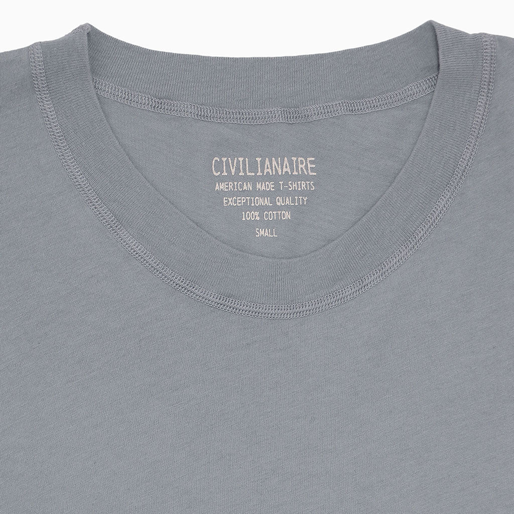 Long Sleeve Crew Neck Cotton Tee - Iron #9022