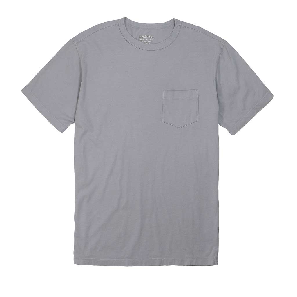 Crew Neck Short Sleeve 1 Pocket Tee - Iron