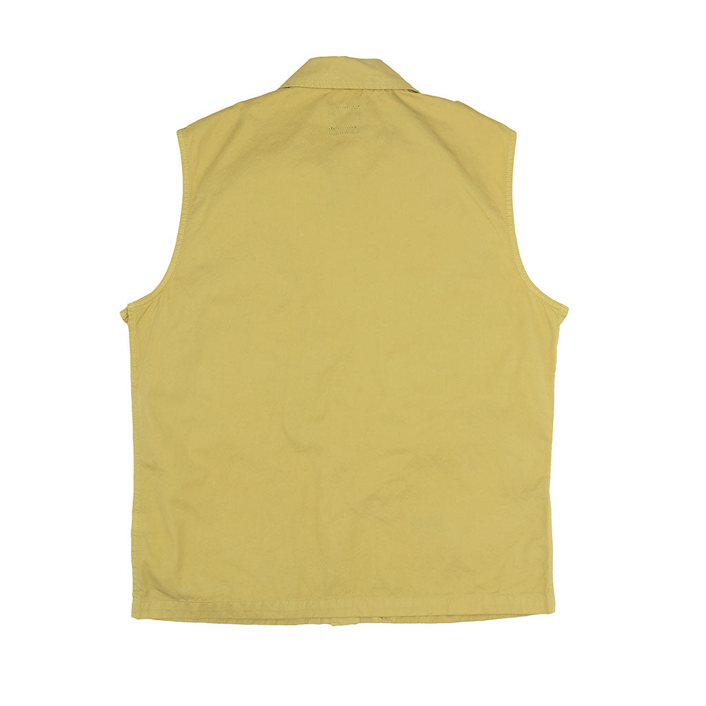 4 Pocket Twill Cotton Officer Zip Vest - Dijon