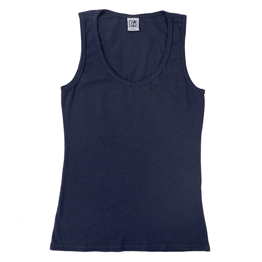 "Peace Store" Cotton Tank Top  - Dark Slate Blue