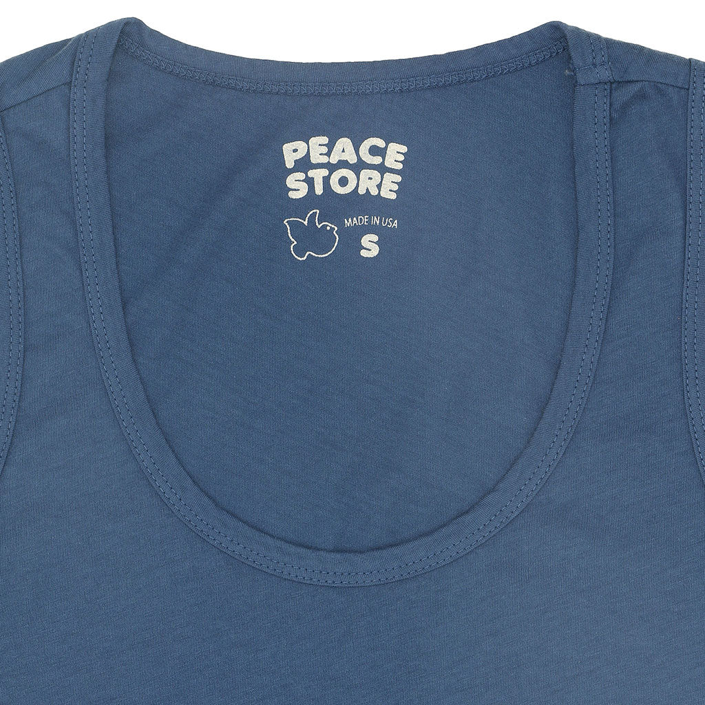 "Peace Store" Cotton Tank Top - India Ink