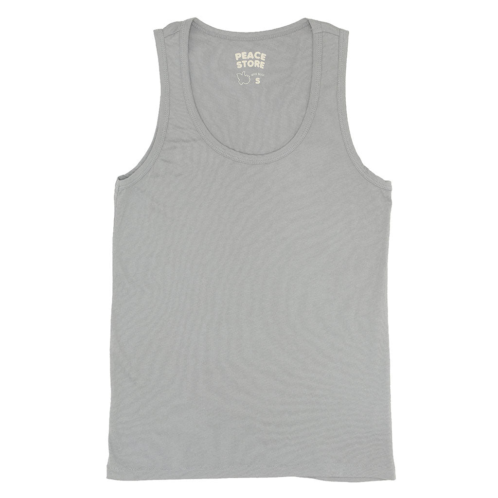 "Peace Store" Cotton Tank Top  - IRON