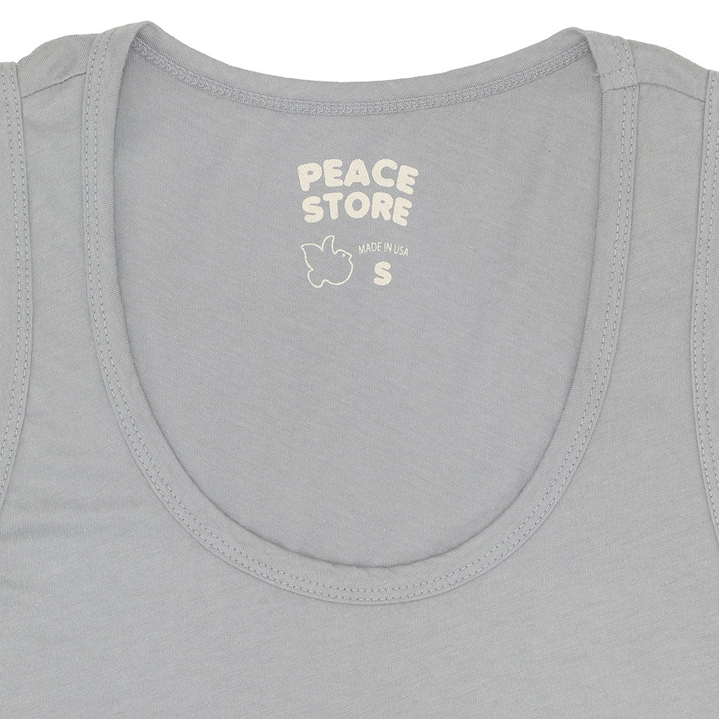 "Peace Store" Cotton Tank Top  - IRON