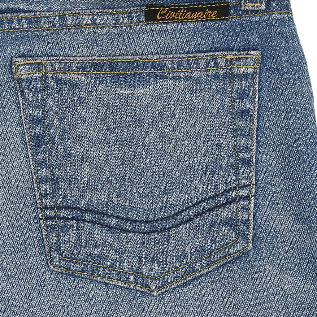 Women's 11 oz Gold Selvage Denim Super Slim Stretch Jean - Worn Thru Indigo