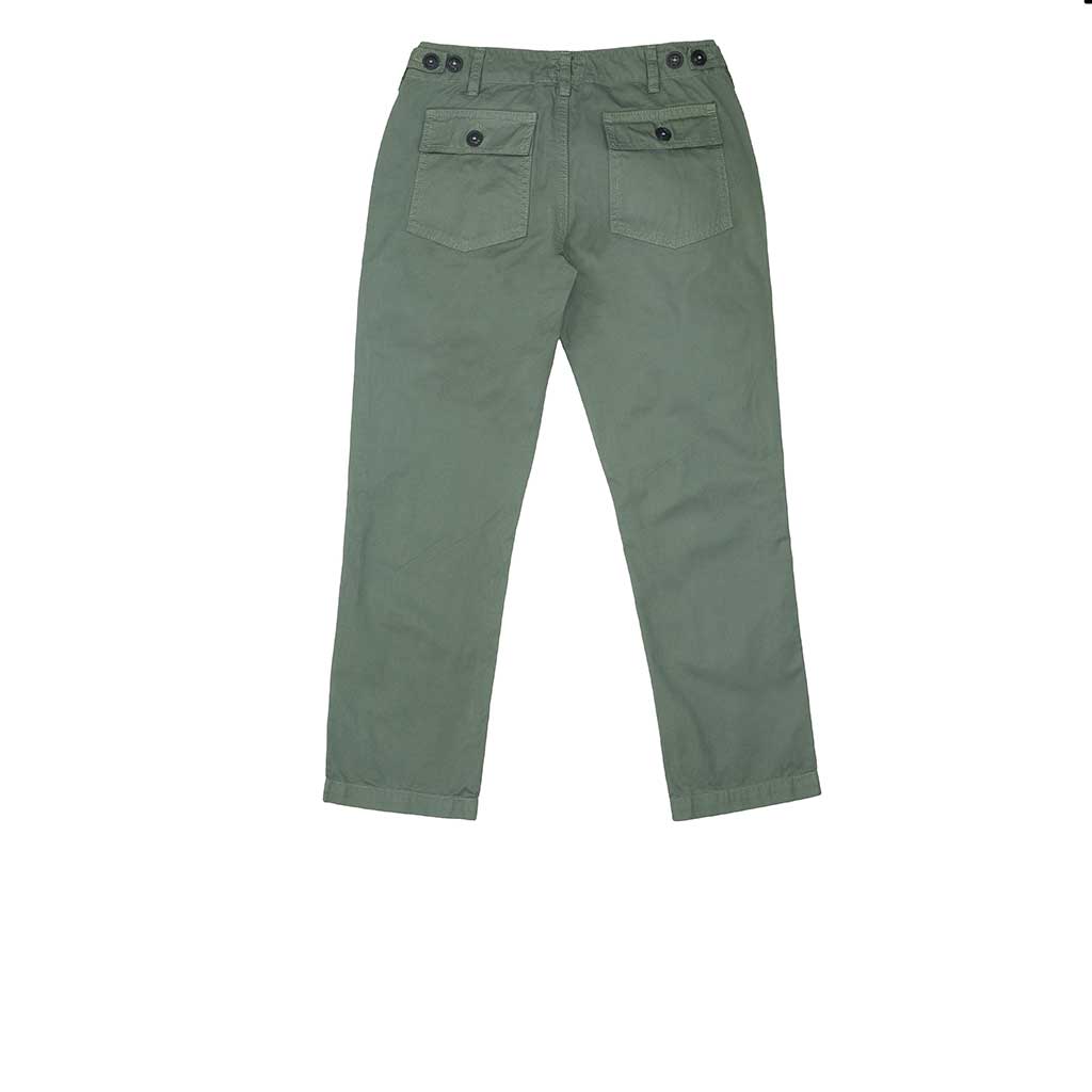 Military Cotton Twill Crop Pant - Old Olive