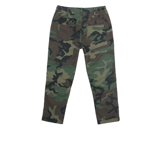 Military Camo Crop Pant - Light Stone Wash