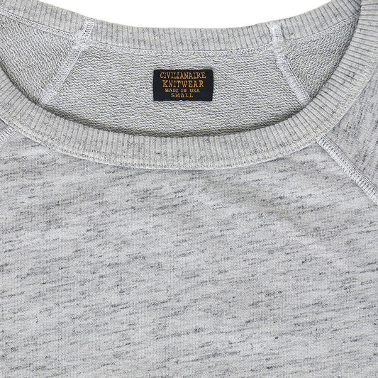 Long Sleeve Streaky French Terry Crew Neck Raglan Sweatshirt - Frost