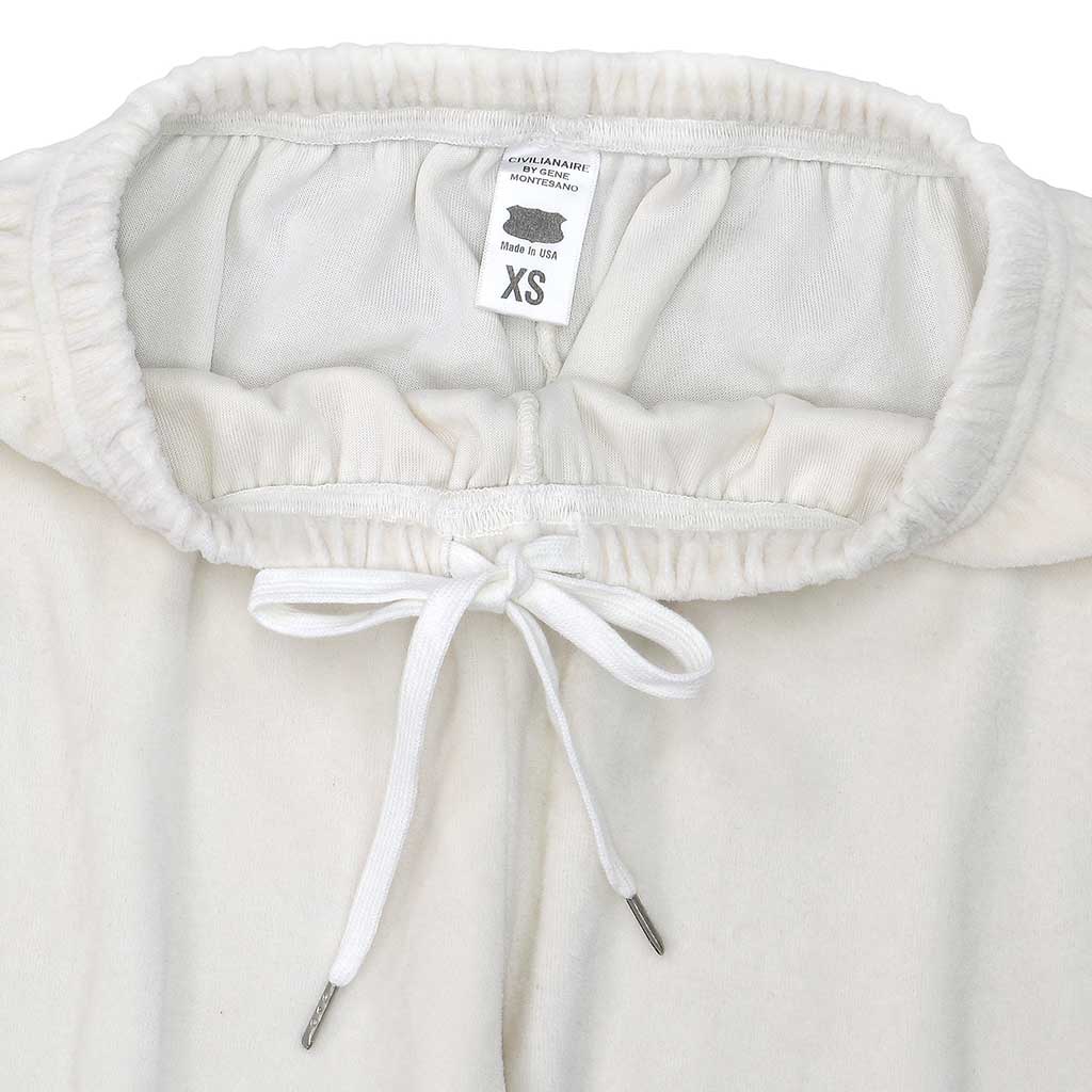 "SIENA" 26" Inseam Velour Sweatpants - White