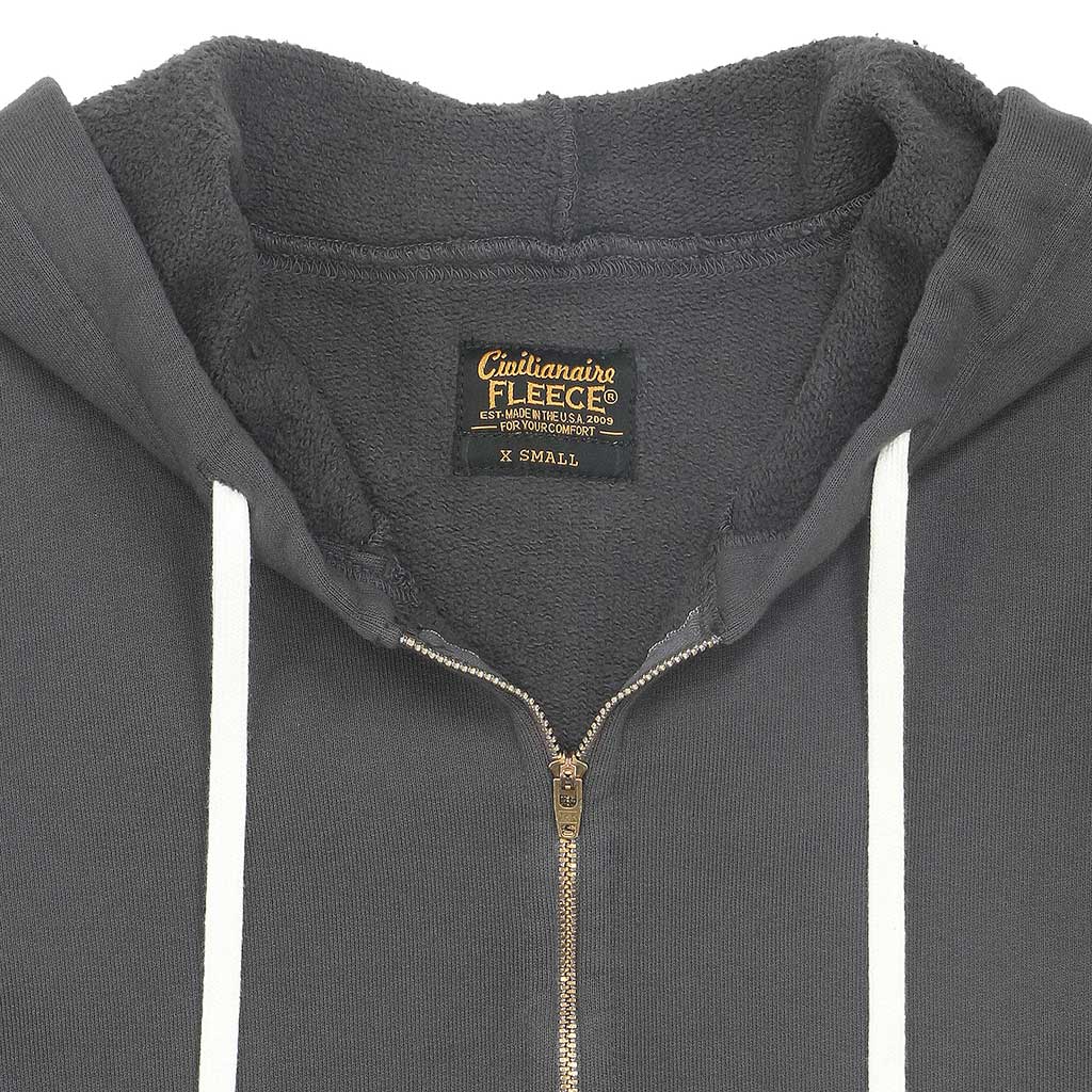 Long Sleeve 8" Half Zip-Front Cropped Fleece Hoodie - Forged Iron